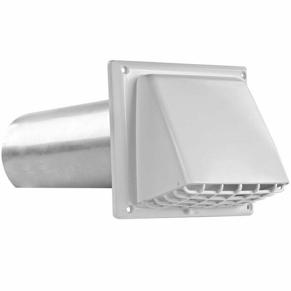 Imperial Mfg Vent Hood 4in White W/Guard VT0602
